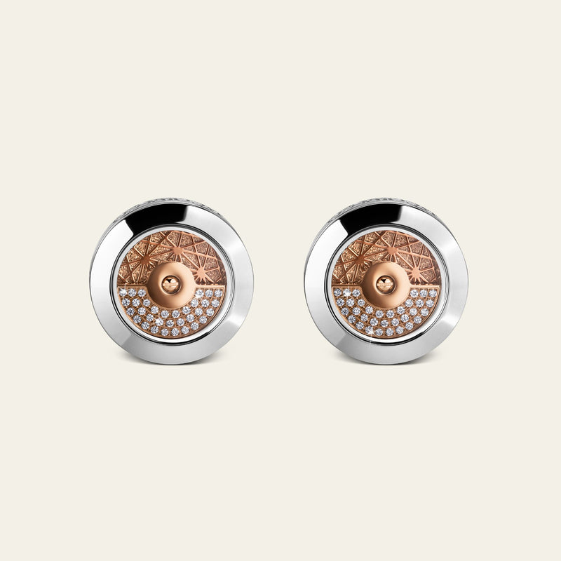 Rotor Diamond Cufflinks_Rose Gold_White Diamonds_1