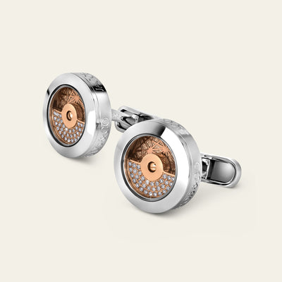 Rotor Diamond Cufflinks_Rose Gold_White Diamonds_3