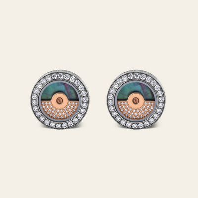 Rotor Diamond Cufflinks_Rose Gold_White Diamonds_1