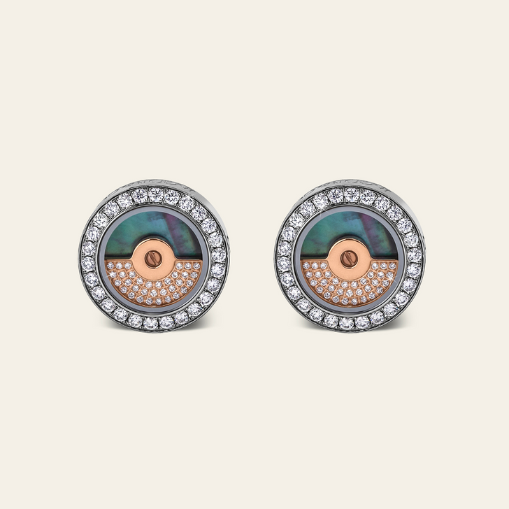 Rotor Diamond Cufflinks_Rose Gold_White Diamonds_1