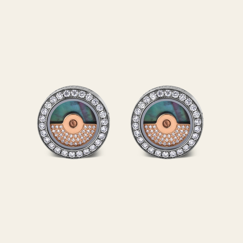 Rotor Diamond Cufflinks_Rose Gold_White Diamonds_1