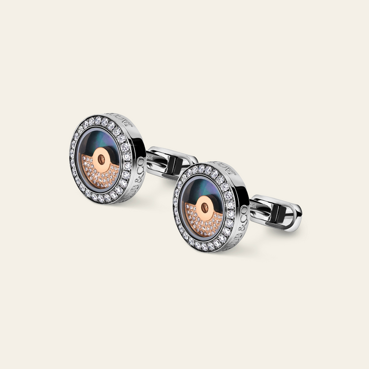 Rotor Diamond Cufflinks_Rose Gold_White Diamonds_2