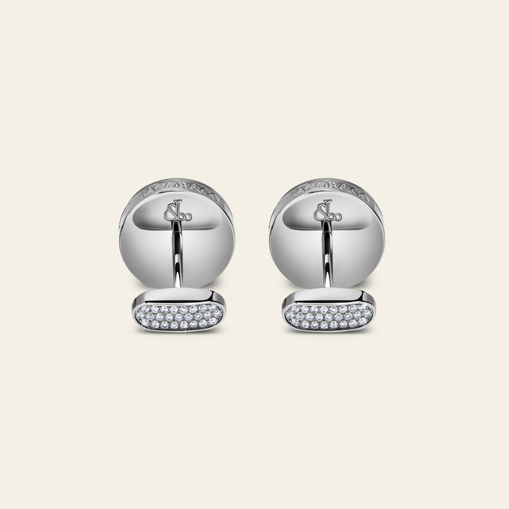 Rotor Diamond Cufflinks_Rose Gold_White Diamonds_3