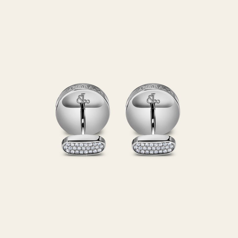 Rotor Diamond Cufflinks_Rose Gold_White Diamonds_3