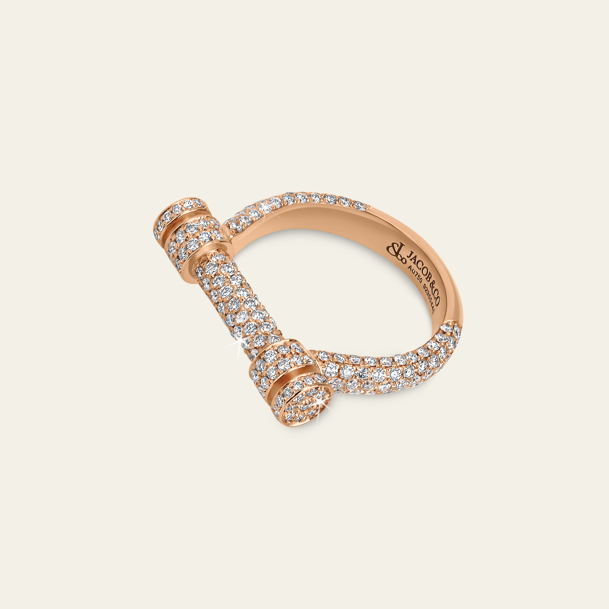 Estribo Ring_Rose Gold_White Diamonds_2