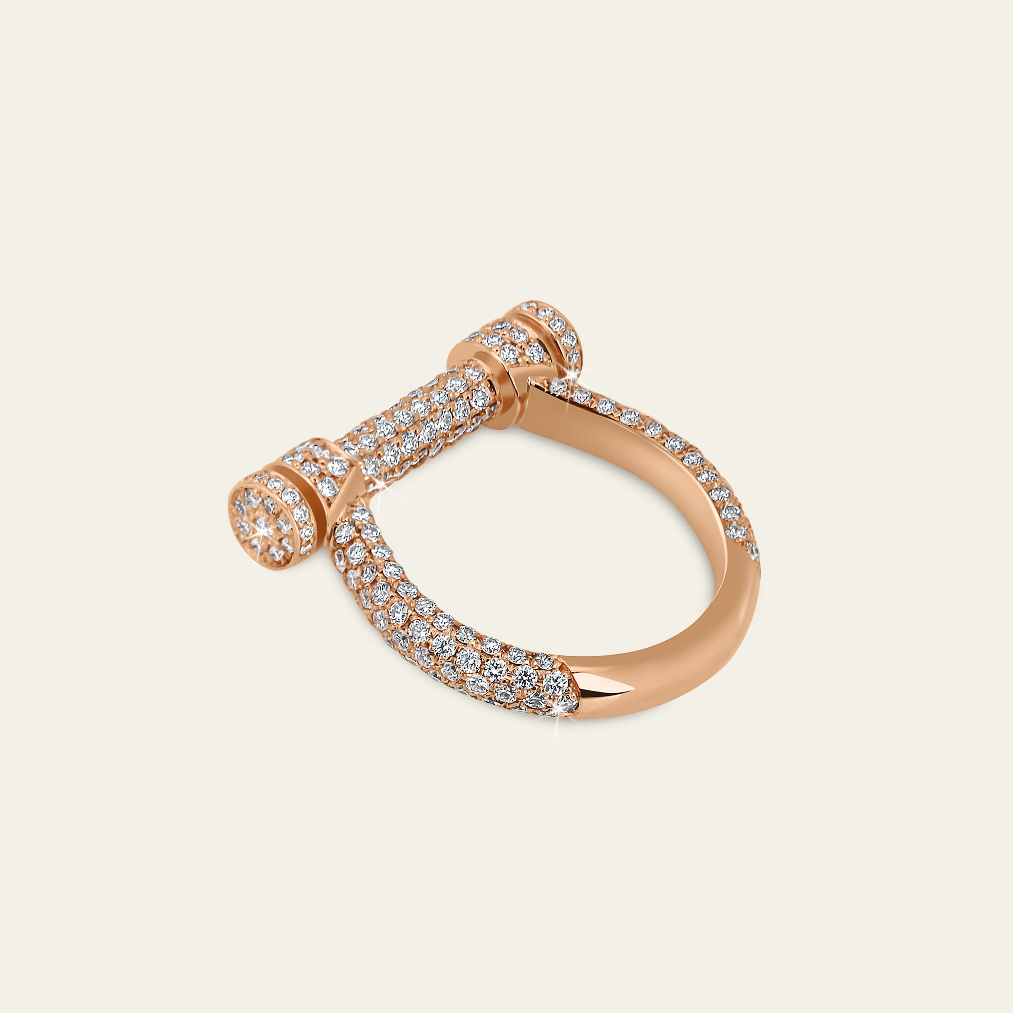 Estribo Ring_Rose Gold_White Diamonds_3