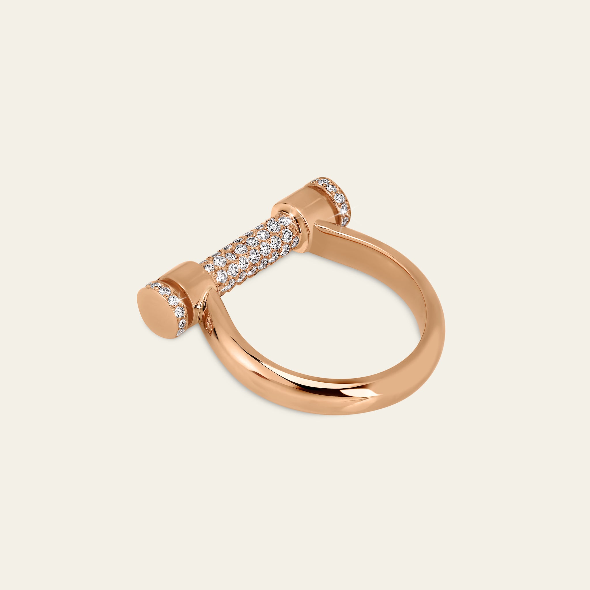 Estribo Ring_Rose Gold_White Diamonds_2