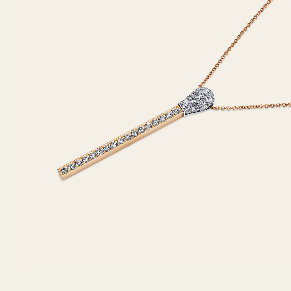 Match Diamond Necklace_Rose Gold_White Diamonds_2