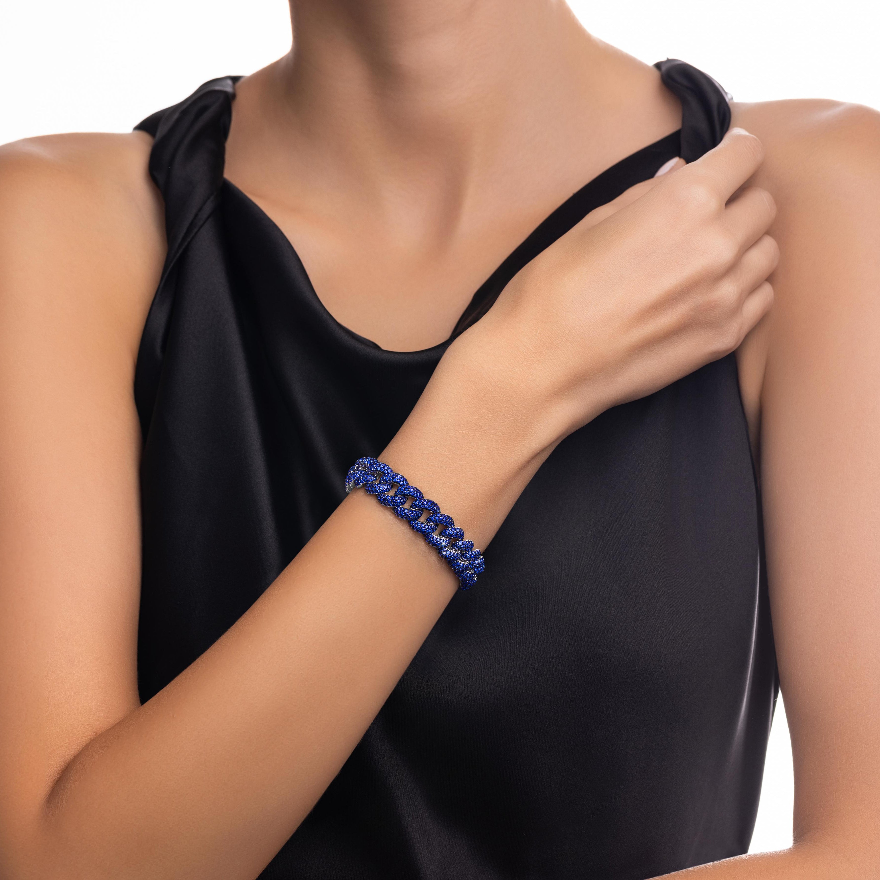 Cuban Link Sapphires Bracelet