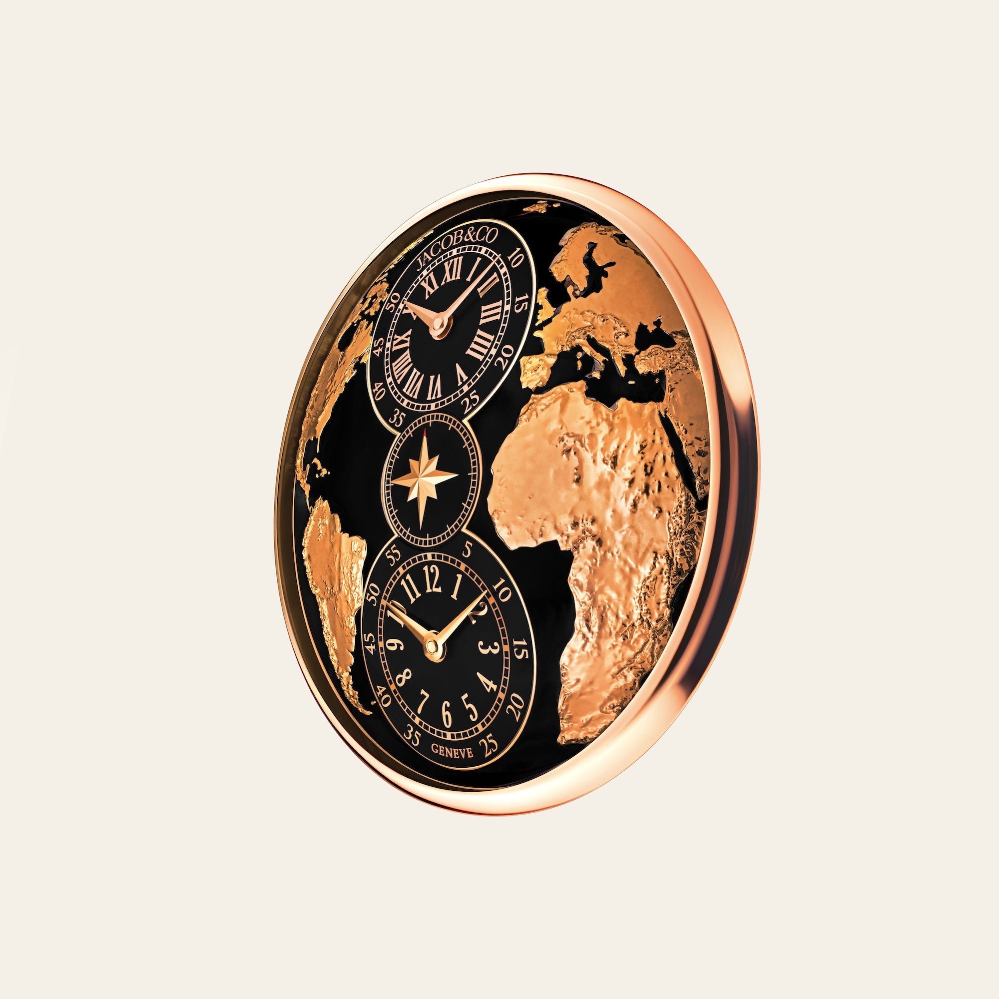 Jacob & Co. The World Is Yours Dual Time Zone Wall Clock