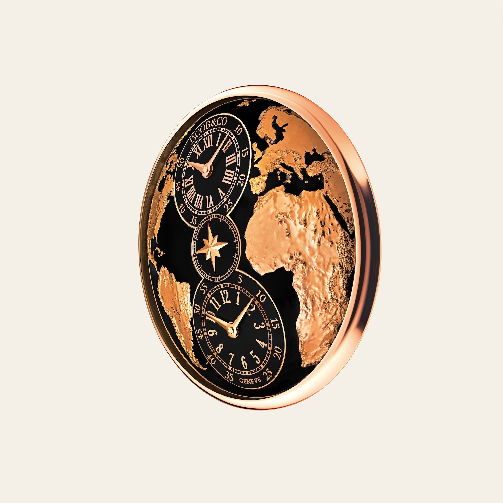 Jacob & Co. The World Is Yours Dual Time Zone Wall Clock