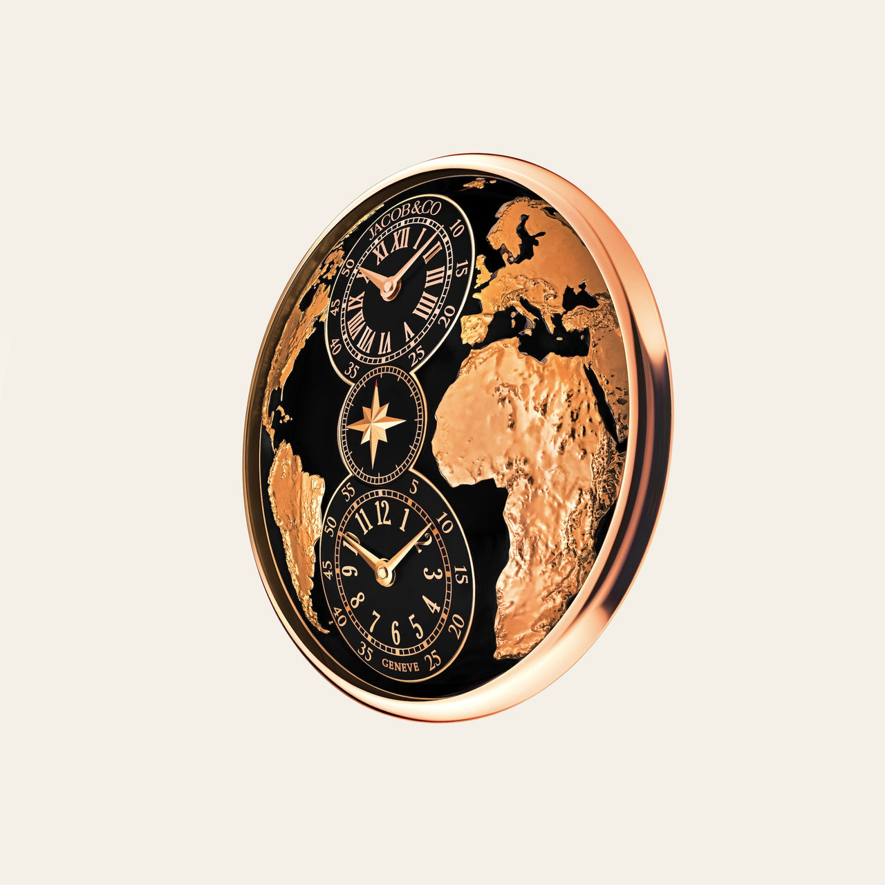Jacob & Co. The World Is Yours Dual Time Zone Wall Clock