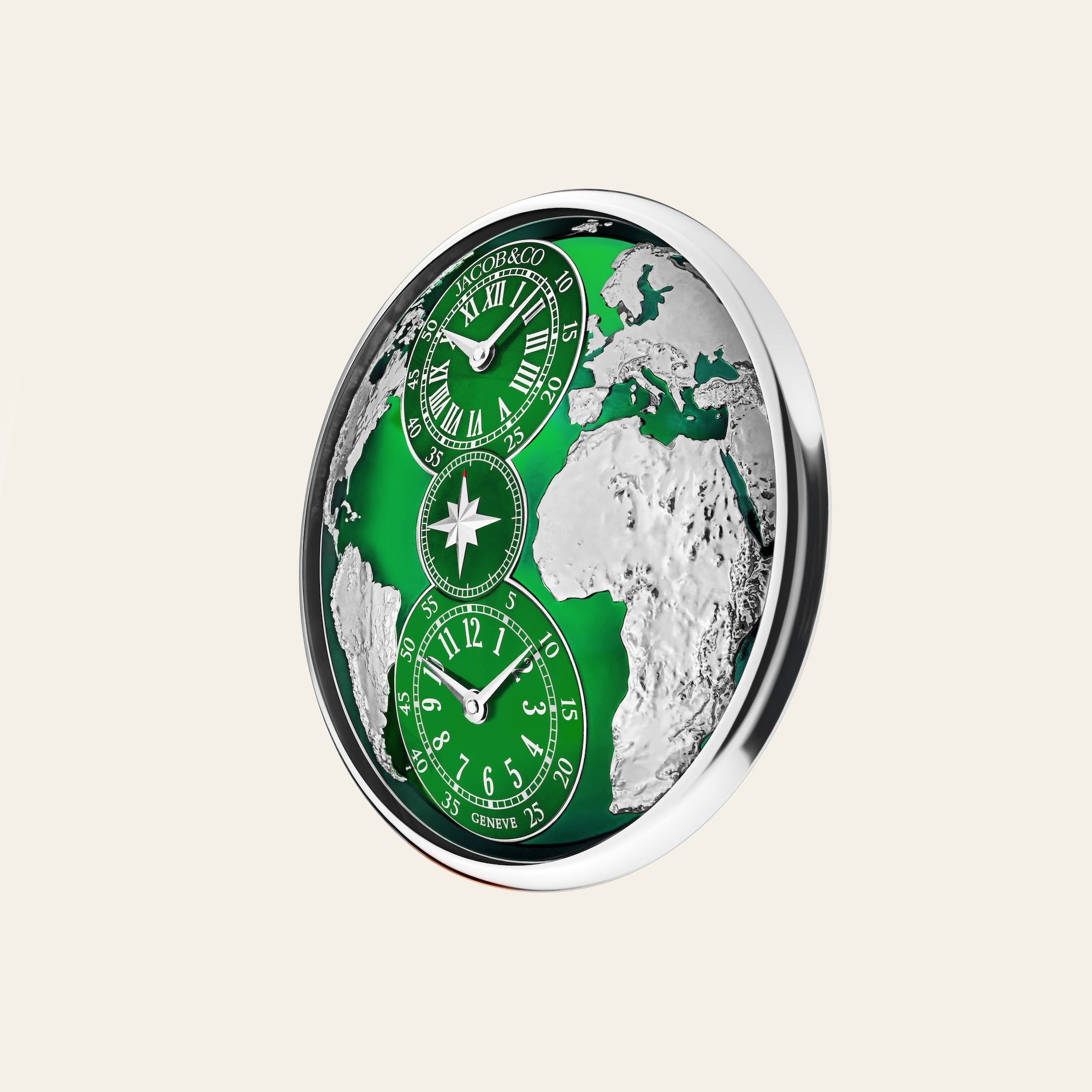 Jacob & Co. The World Is Yours Dual Time Zone Wall Clock