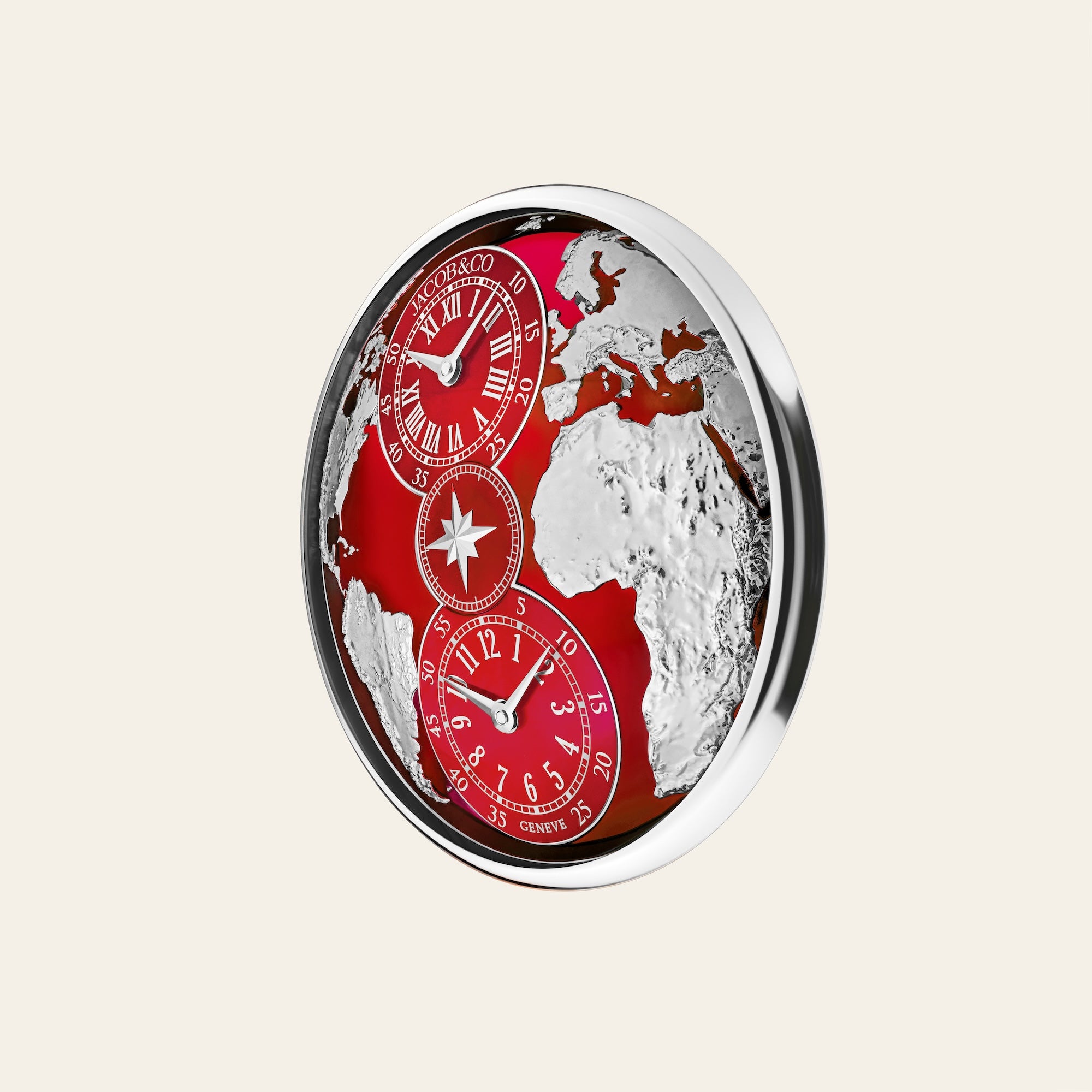 Jacob & Co. The World Is Yours Dual Time Zone Wall Clock