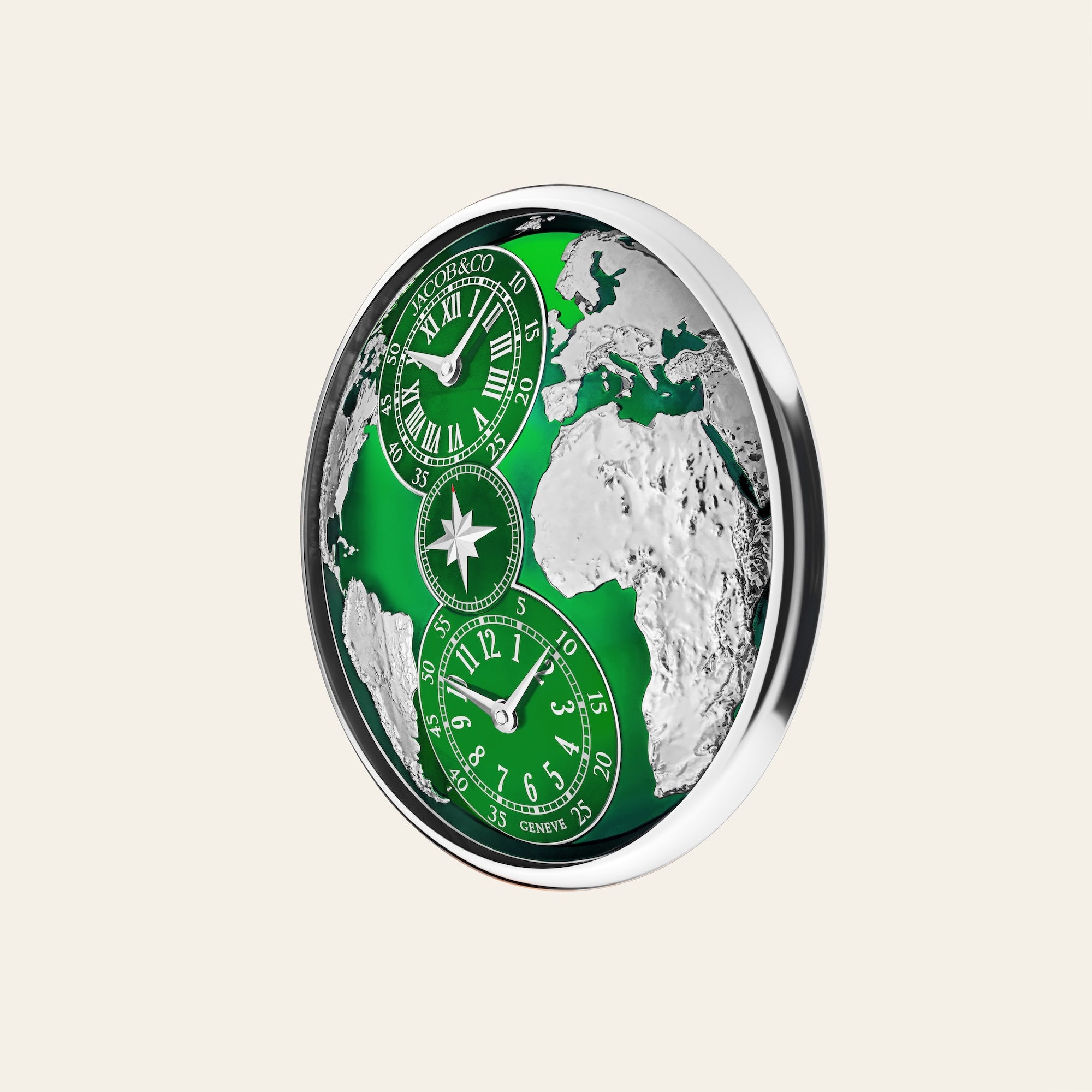 Jacob & Co. The World Is Yours Dual Time Zone Wall Clock