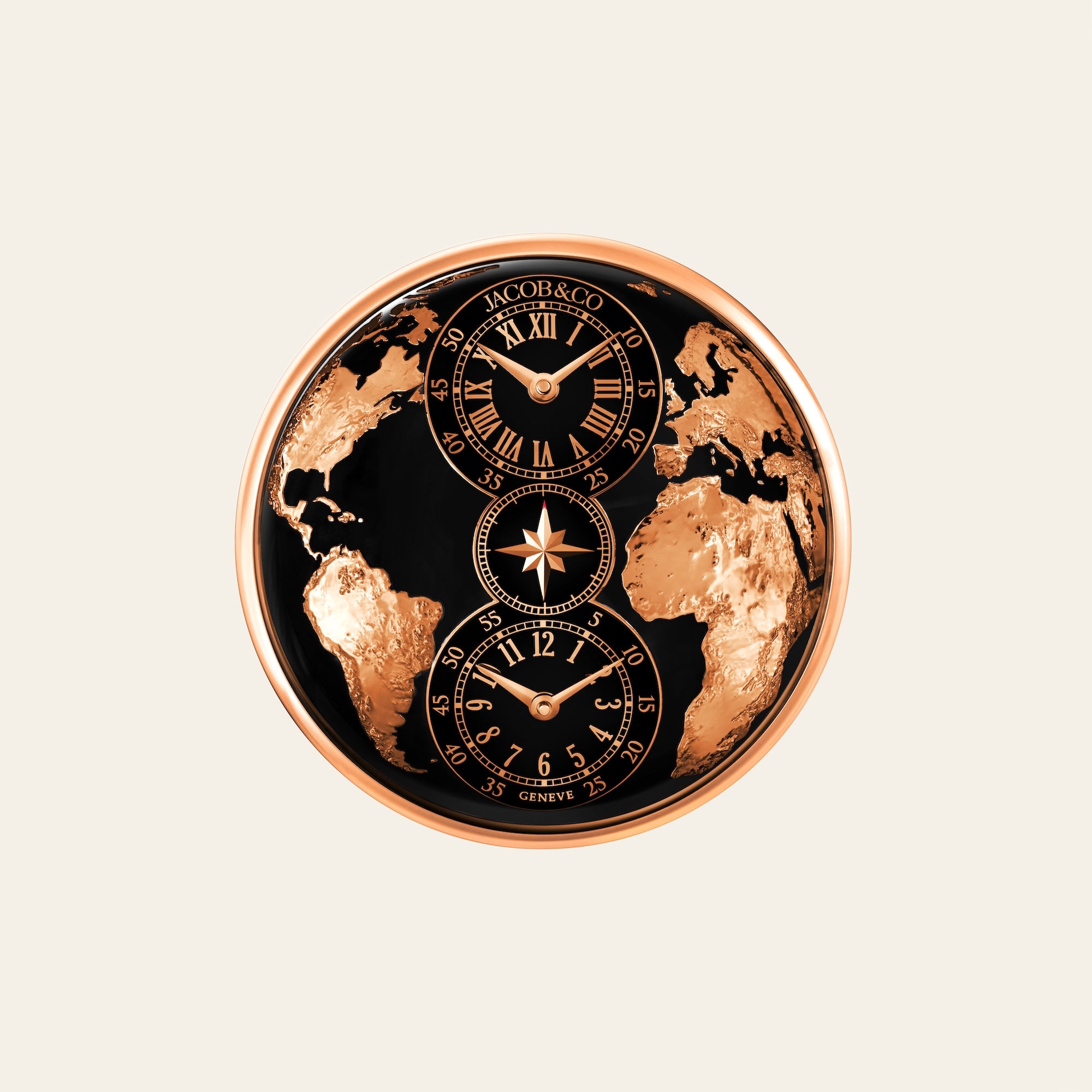 Jacob & Co. The World Is Yours Dual Time Zone Wall Clock