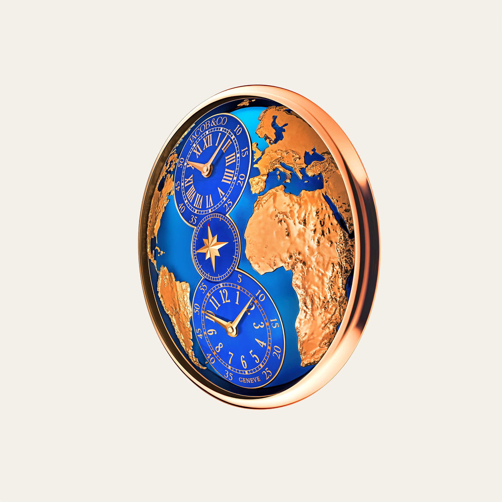 Dual Time Zone Wall Clock_side view_1