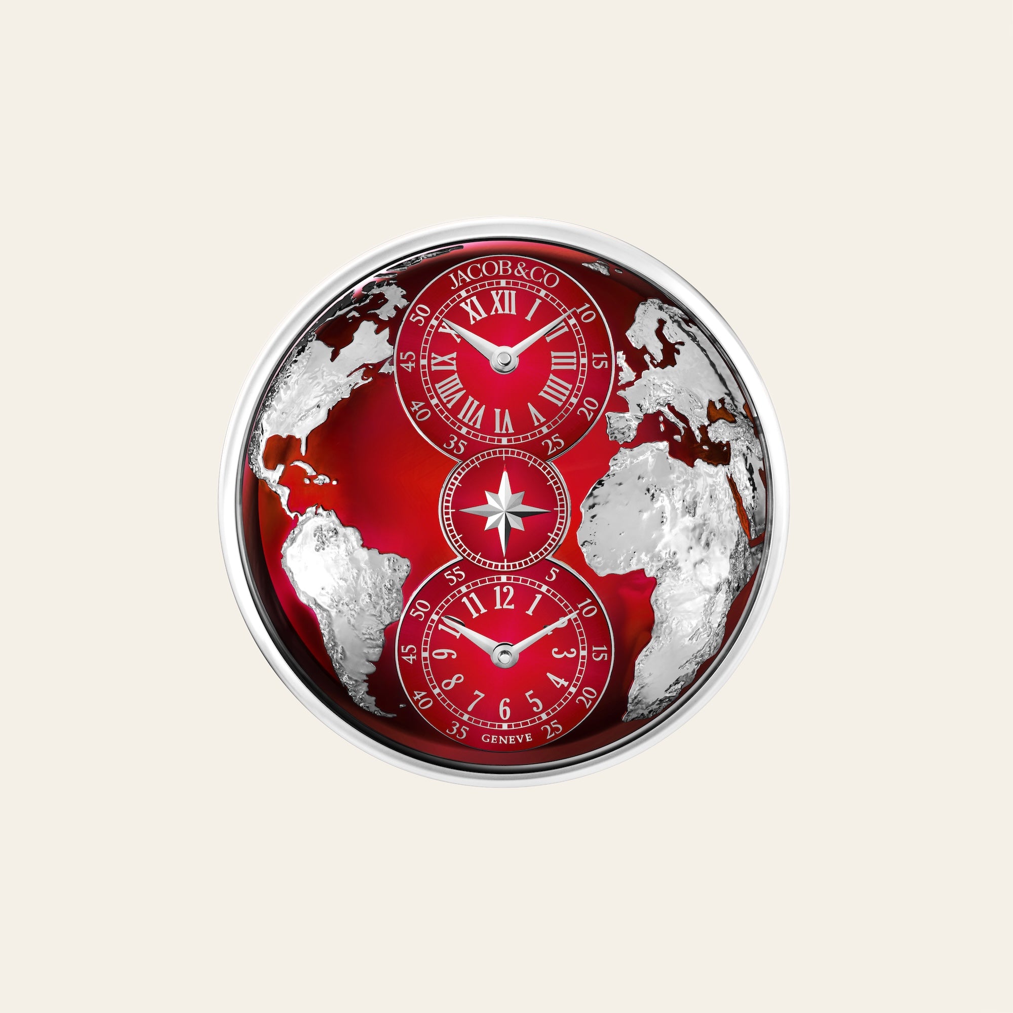 Jacob & Co. The World Is Yours Dual Time Zone Wall Clock
