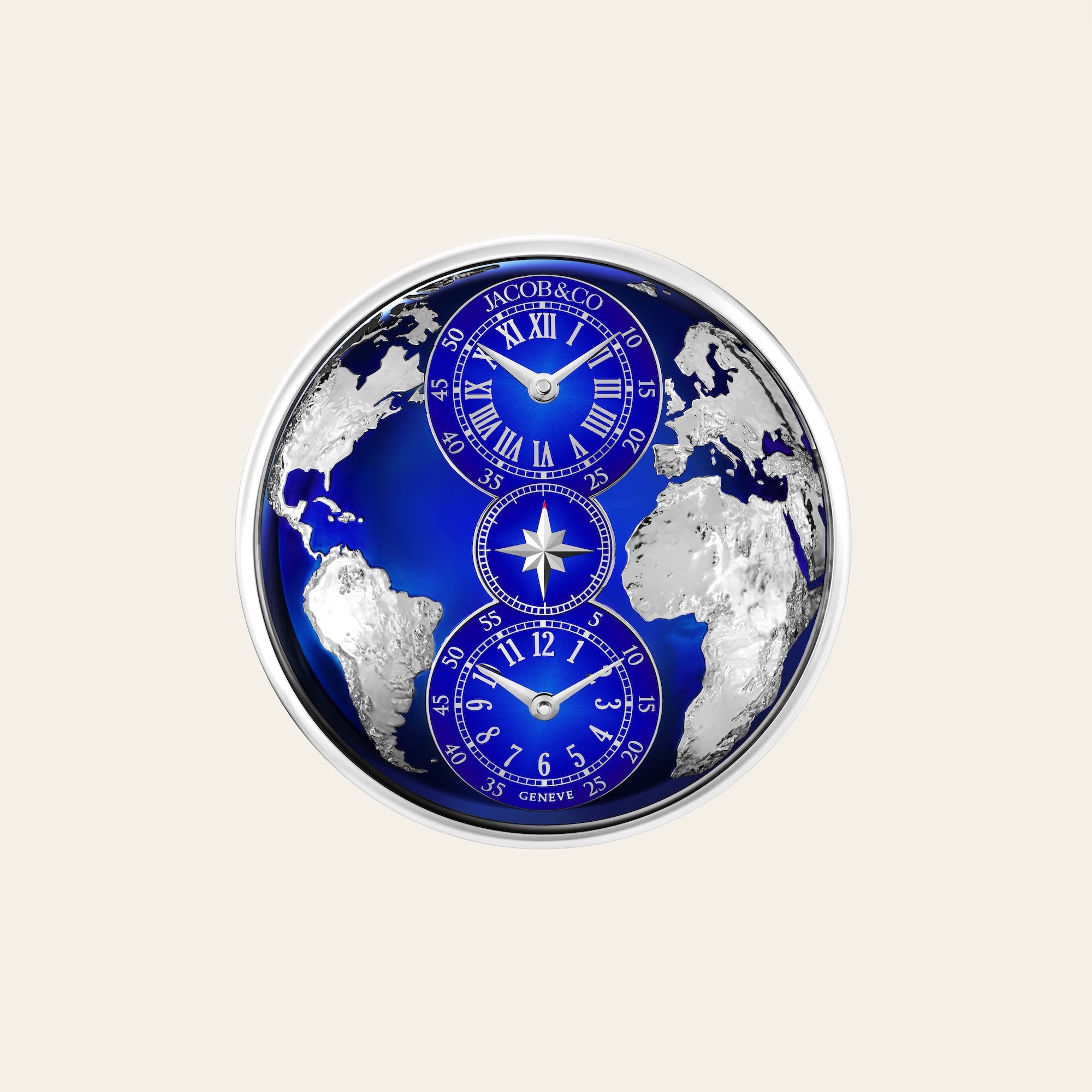 Jacob & Co. The World Is Yours Dual Time Zone Wall Clock
