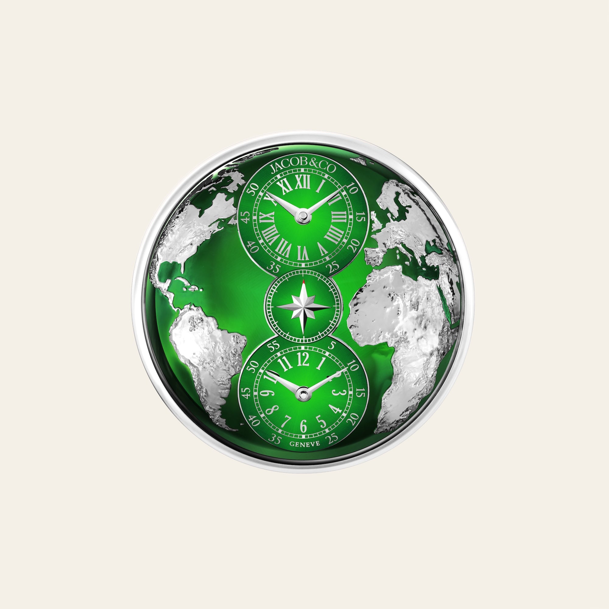 Jacob & Co. The World Is Yours Dual Time Zone Wall Clock
