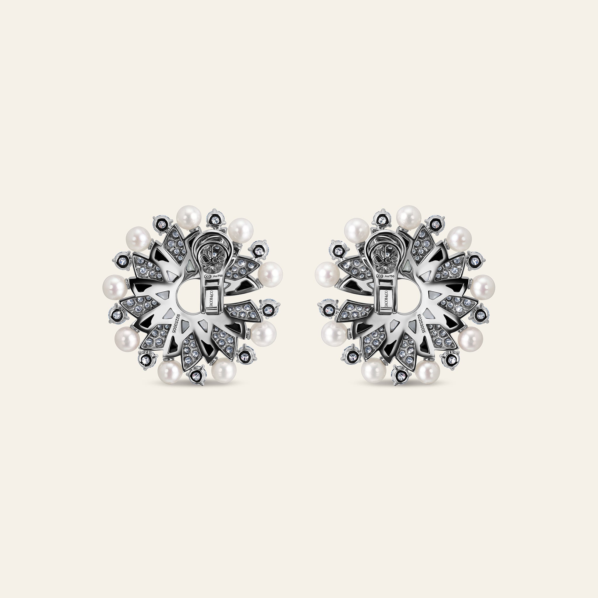 Infinia Pearl Small Earring_White Diamonds With Pearls, Onyx, Special Cut Mother Of Pearl_3