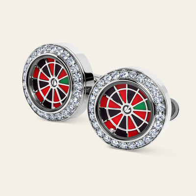 Casino Cufflinks_ Stainless Steel and White Diamonds_2