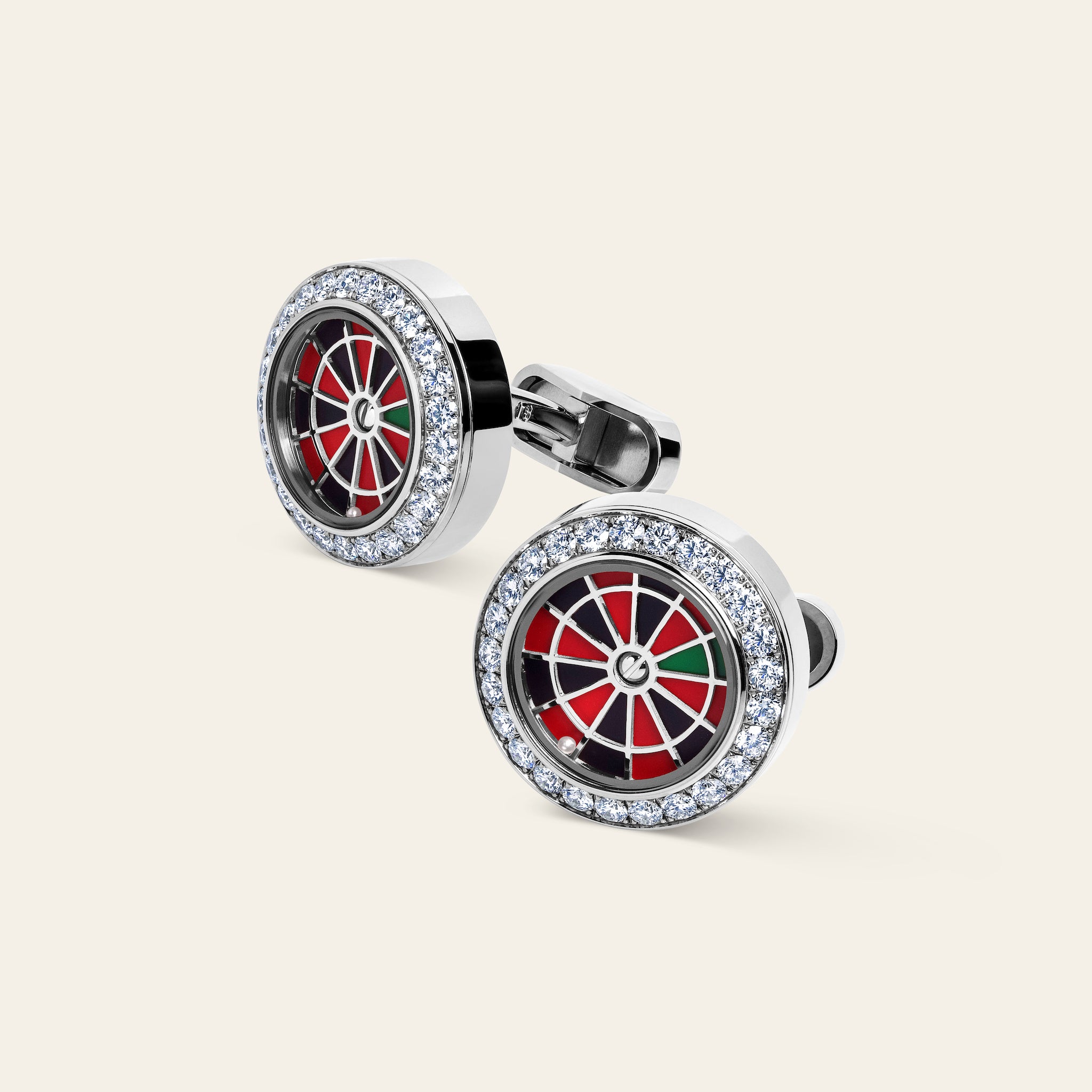 Casino Cufflinks_ Stainless Steel and White Diamonds_3
