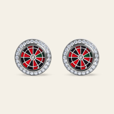 Casino Cufflinks_ Stainless Steel and White Diamonds_1