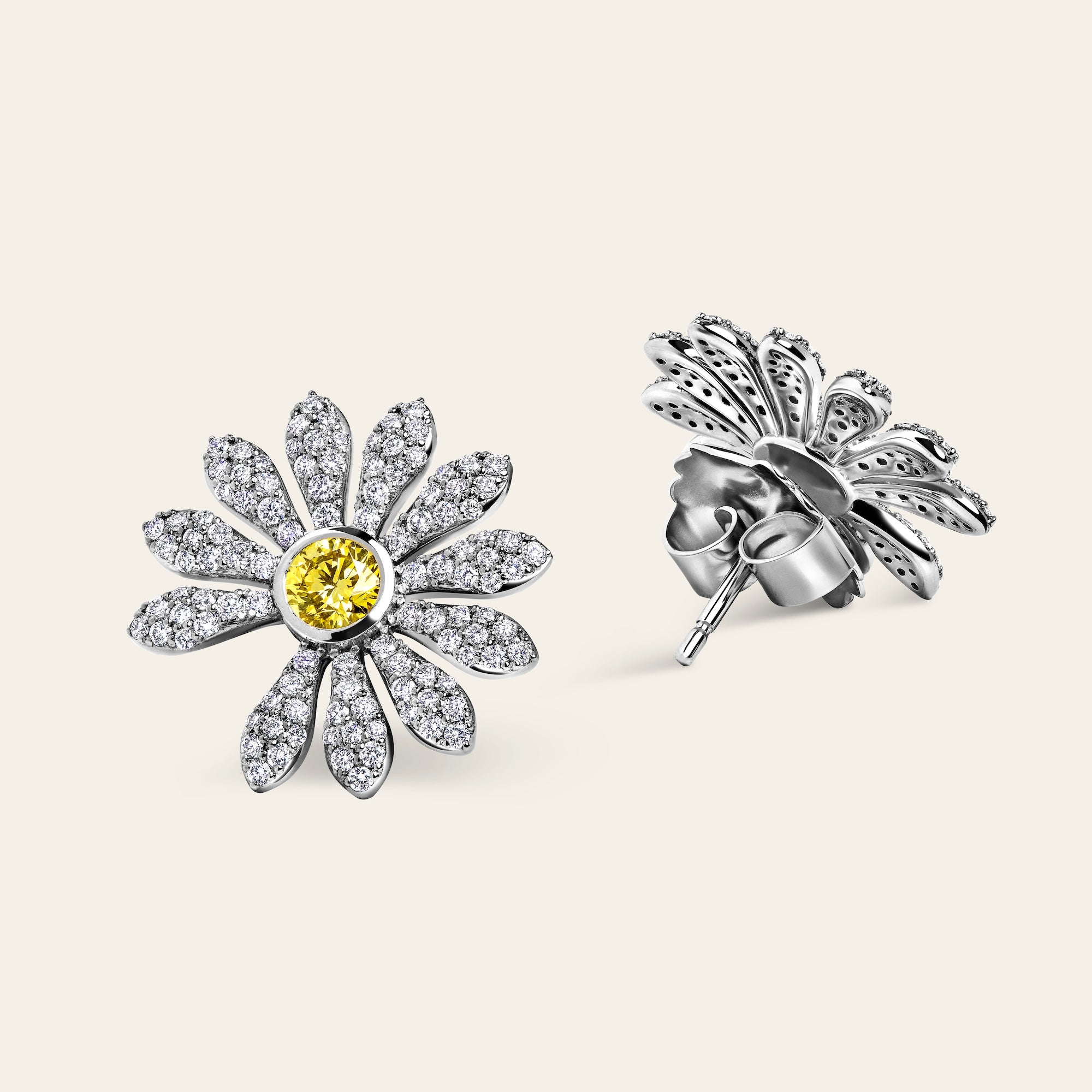 Jacob & Co. x PEACEMINUSONE Yellow Diamond and Pavé Earrings