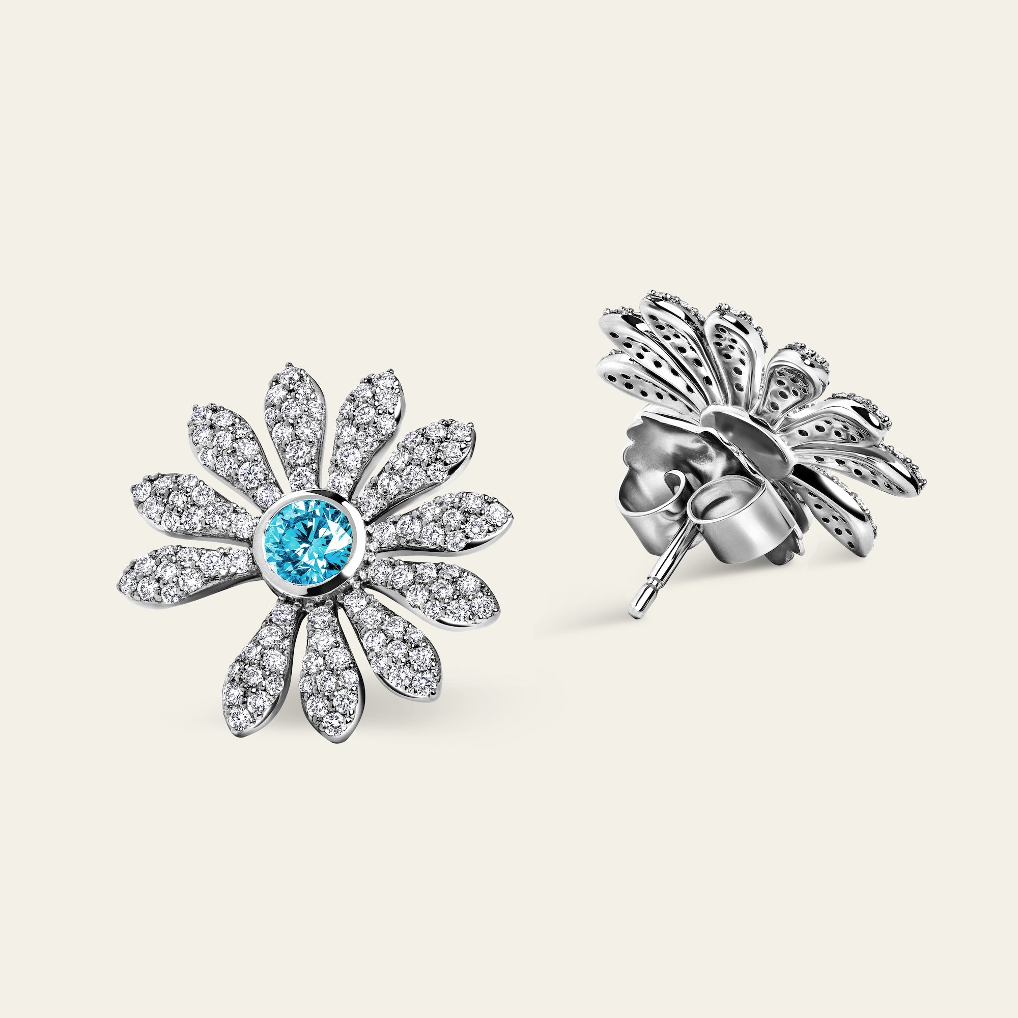 Jacob & Co. x PEACEMINUSONE Pink/Blue Topaz and Pavé Earrings