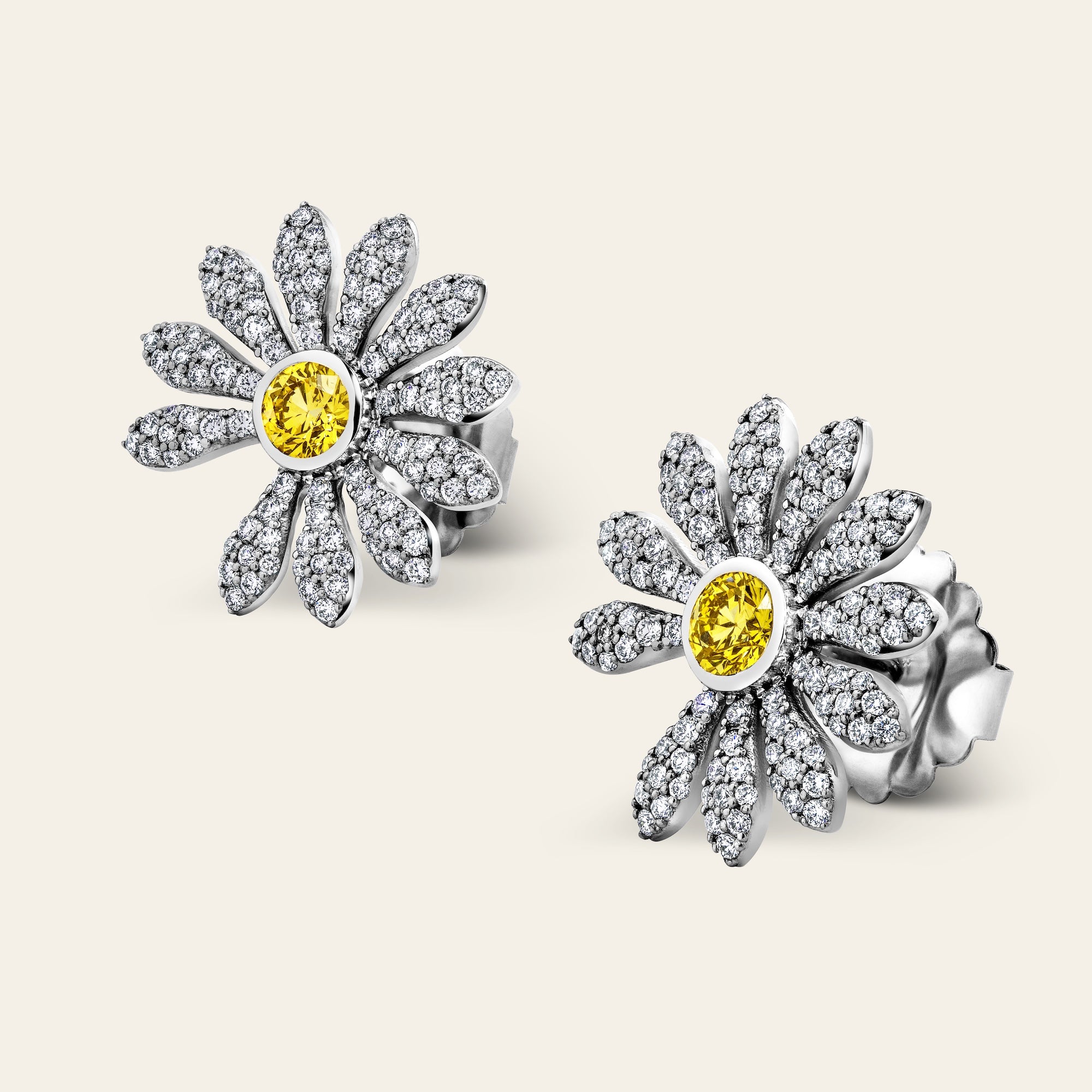 Jacob & Co. x PEACEMINUSONE Yellow Diamond and Pavé Earrings