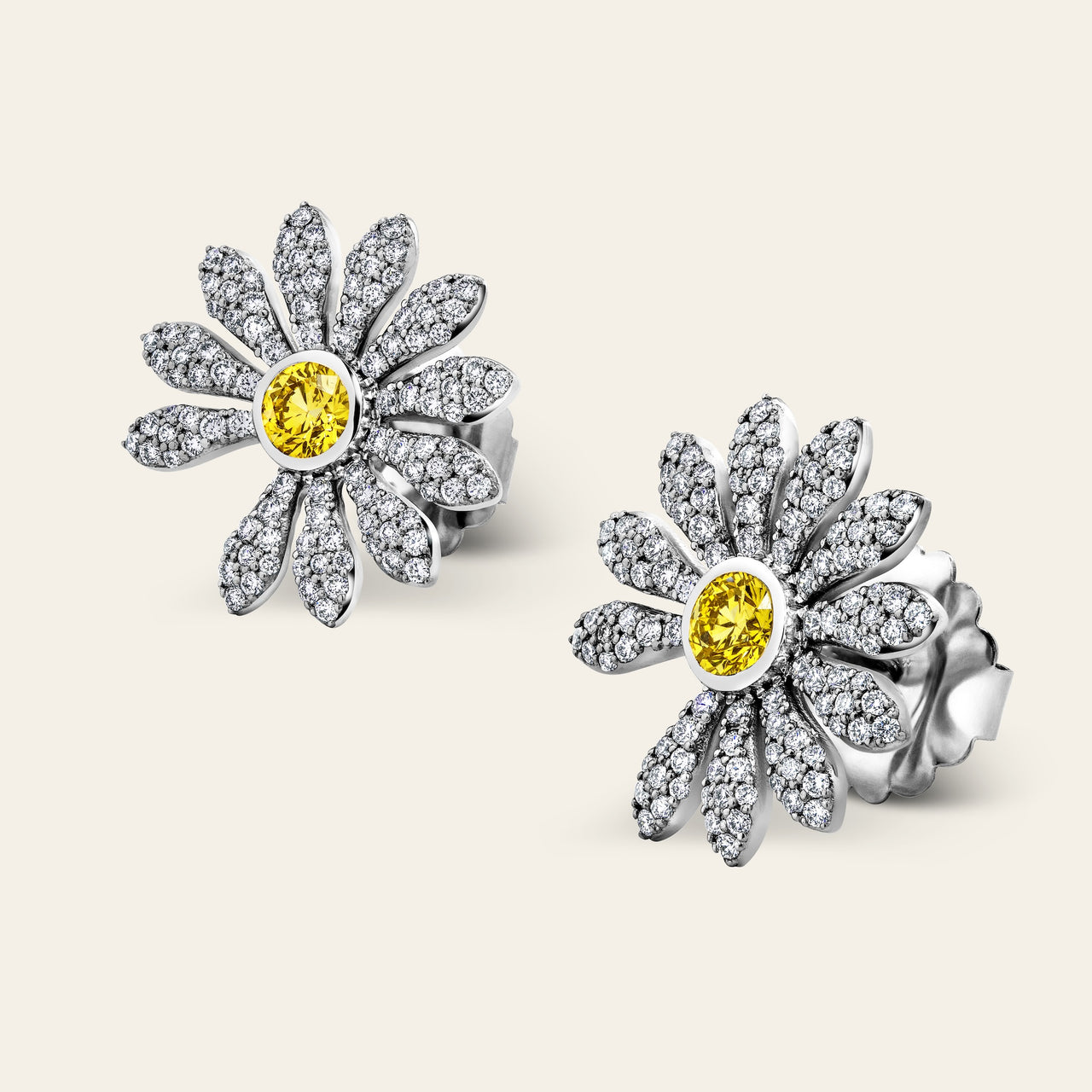 Jacob & Co. x PEACEMINUSONE Yellow Diamond and Pavé Earrings