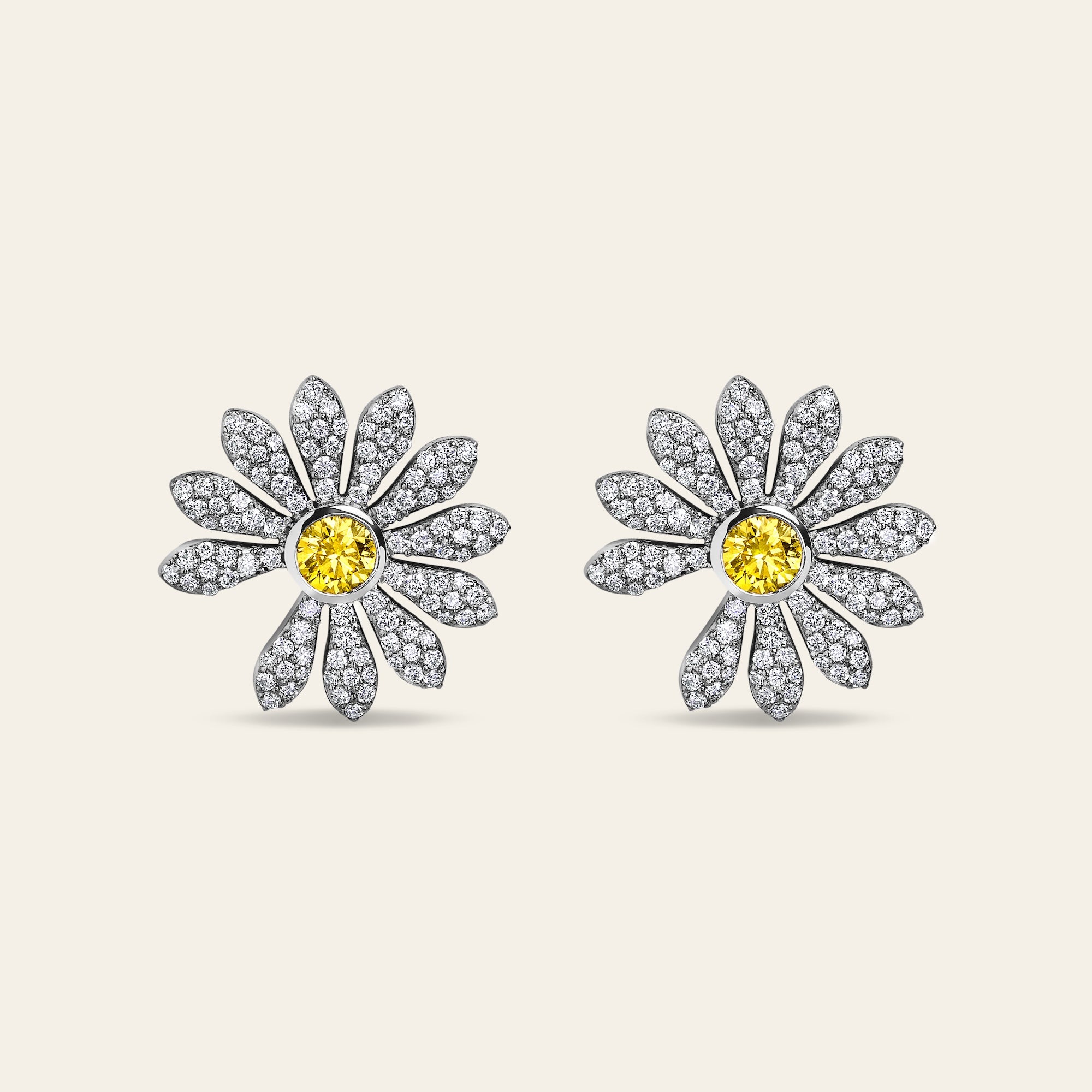 Jacob & Co. x PEACEMINUSONE Yellow Diamond and Pavé Earrings