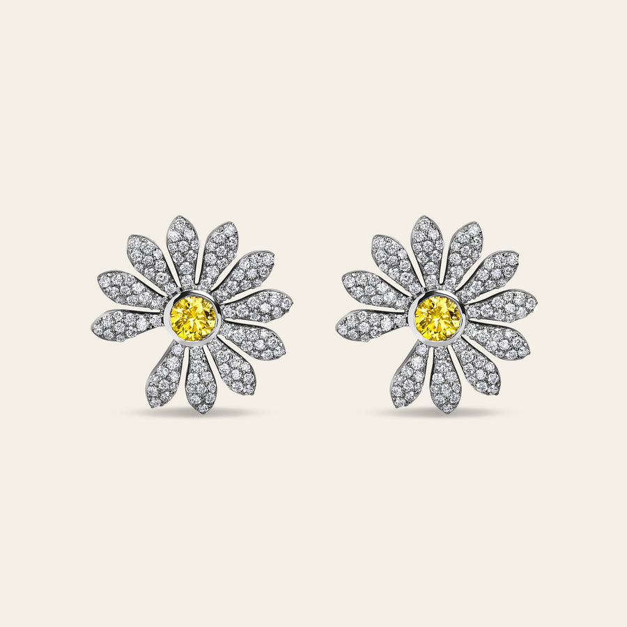 Jacob & Co. x PEACEMINUSONE Yellow Diamond and Pavé Earrings