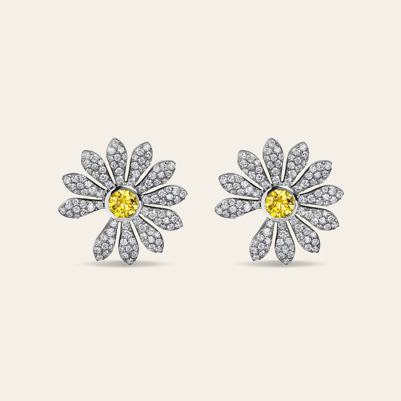 Jacob & Co. x PEACEMINUSONE Yellow Diamond and Pavé Earrings