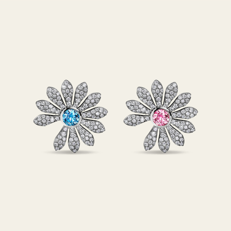 Jacob & Co. x PEACEMINUSONE Pink/Blue Topaz and Pavé Earrings