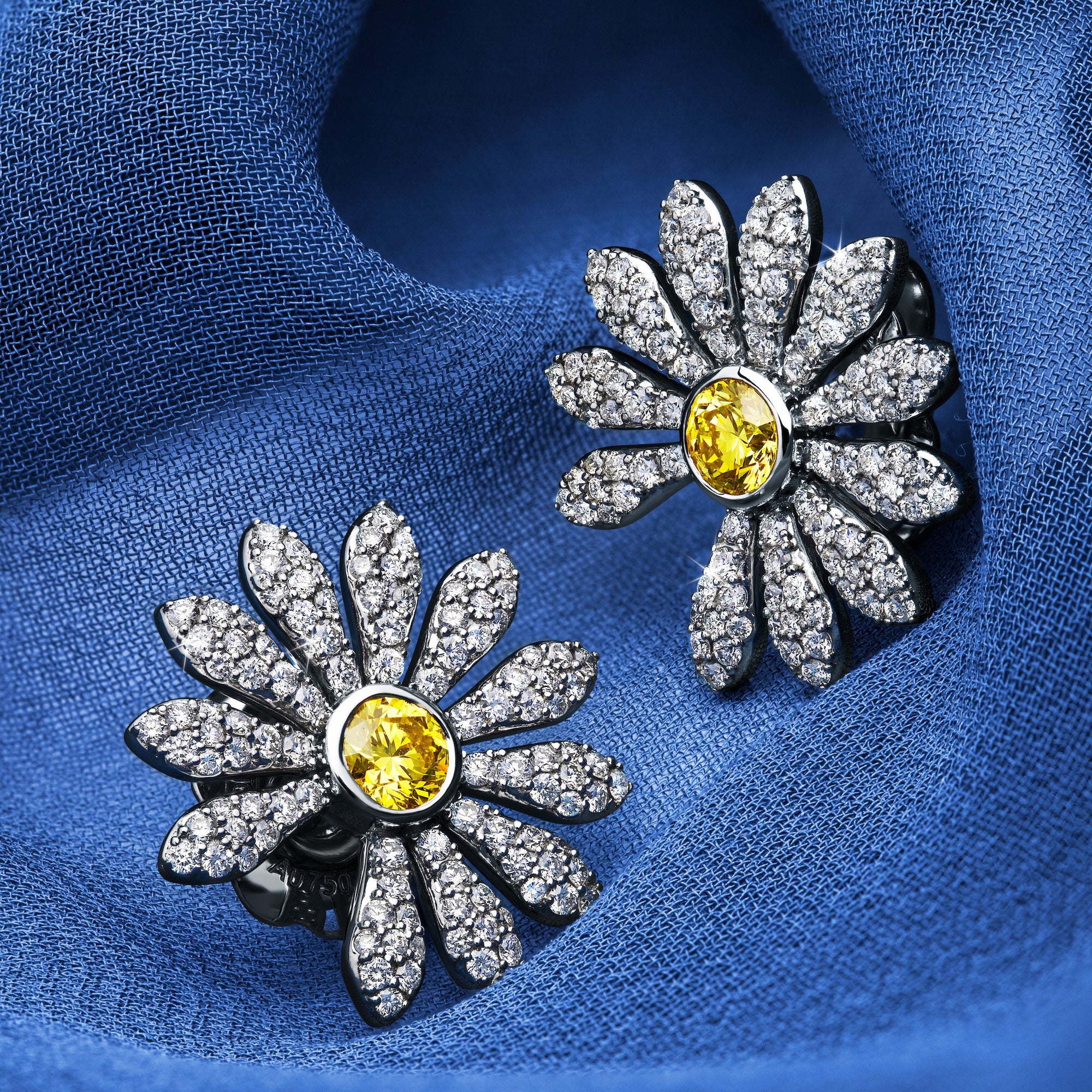 Jacob & Co. x PEACEMINUSONE Yellow Diamond and Pavé Earrings