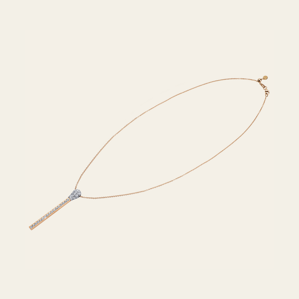 Match Diamond Necklace_Rose Gold_White Diamonds_3