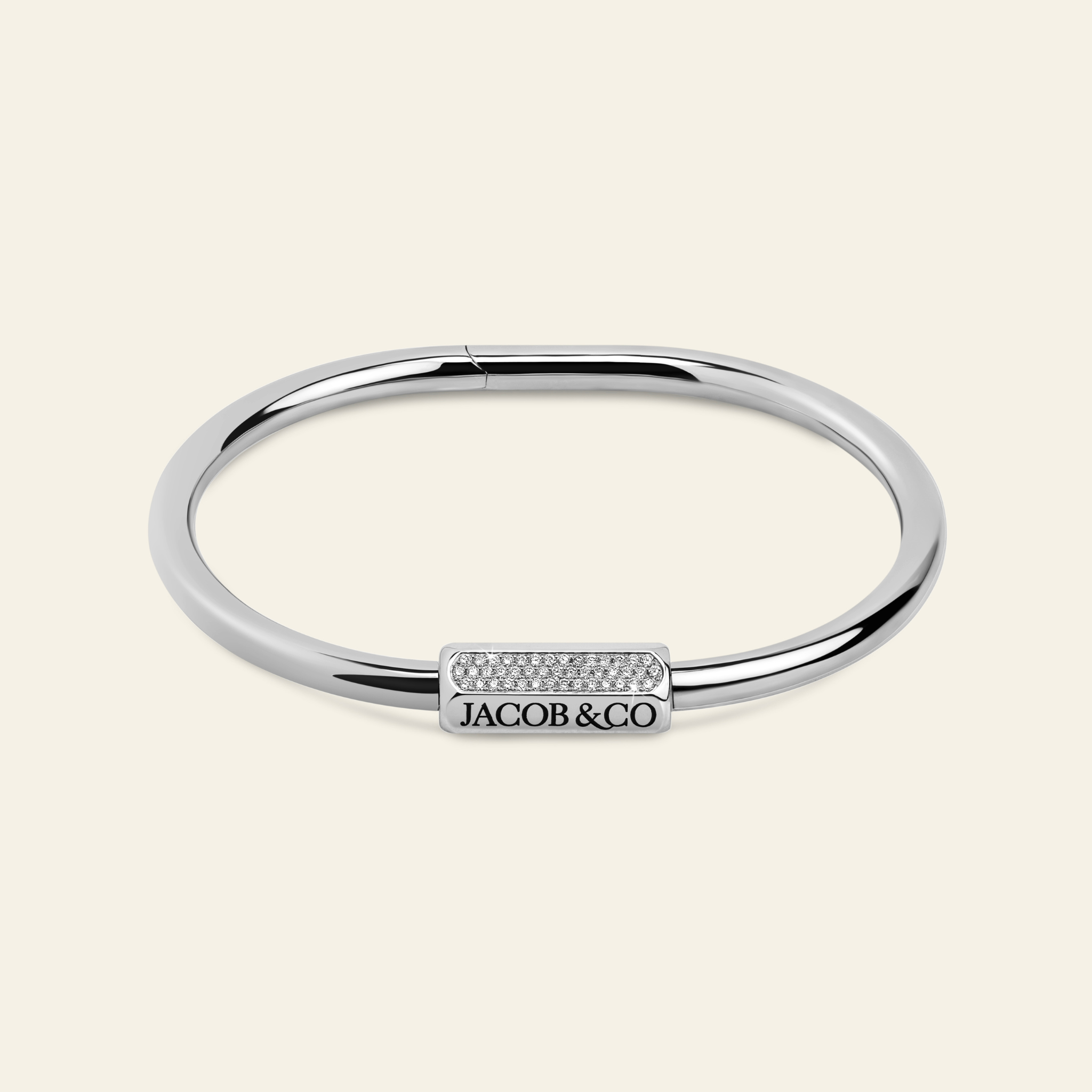 Carabin Lock Diamond Bracelet_White Gold_1