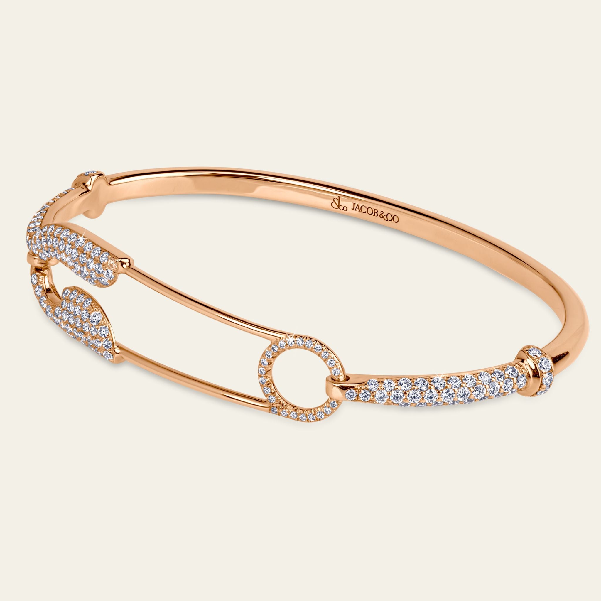 Hermes Kelly 18K Rose Gold Bracelet Diamonds