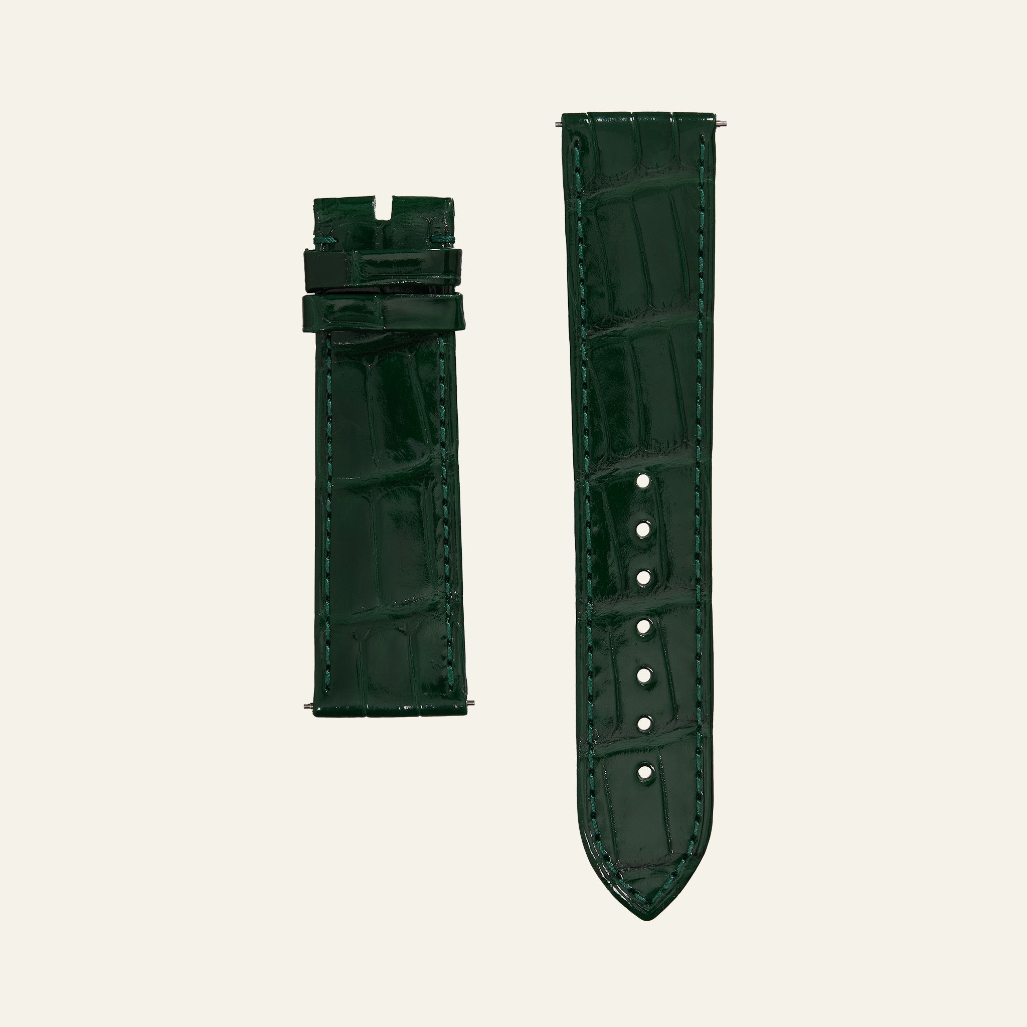 Green Shiny Alligator Strap - L