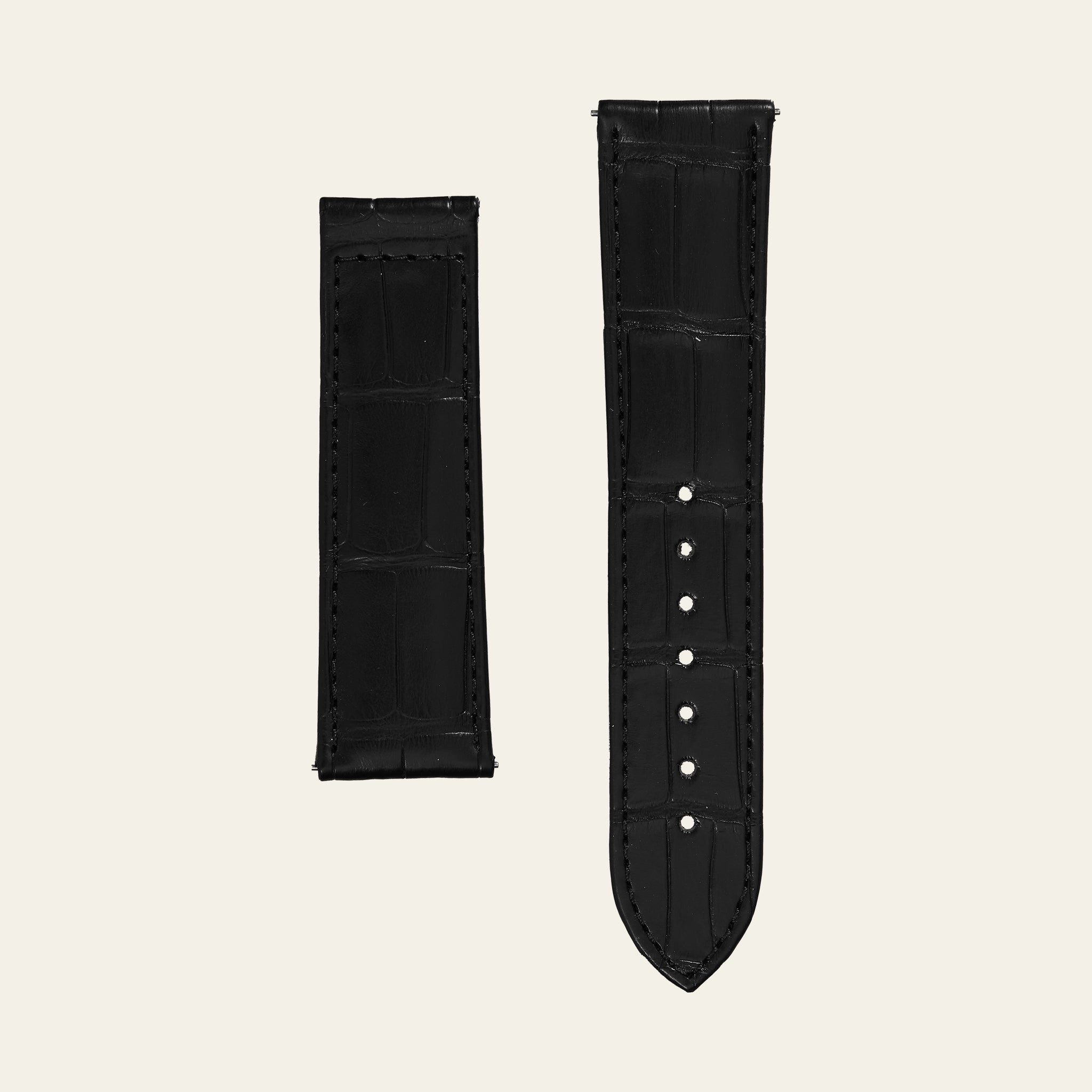 Black Matte Alligator Strap - L