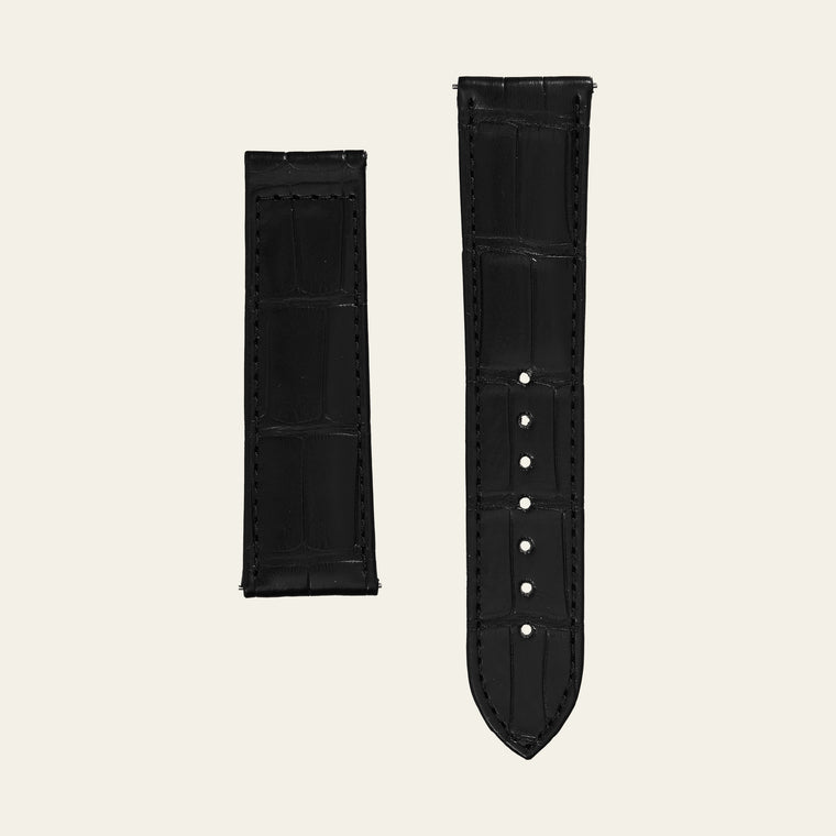 Black Matte Alligator Strap - L