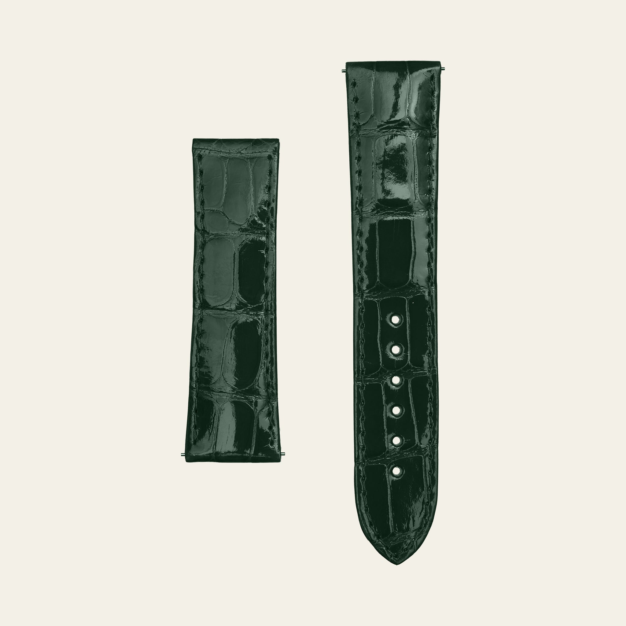Green Shiny Alligator Strap - M