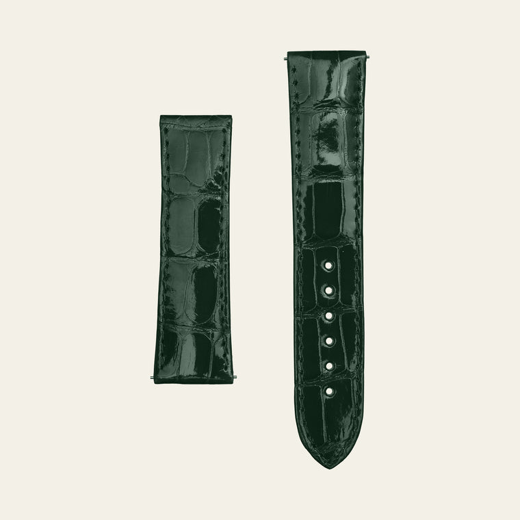 Green Shiny Alligator Strap - M
