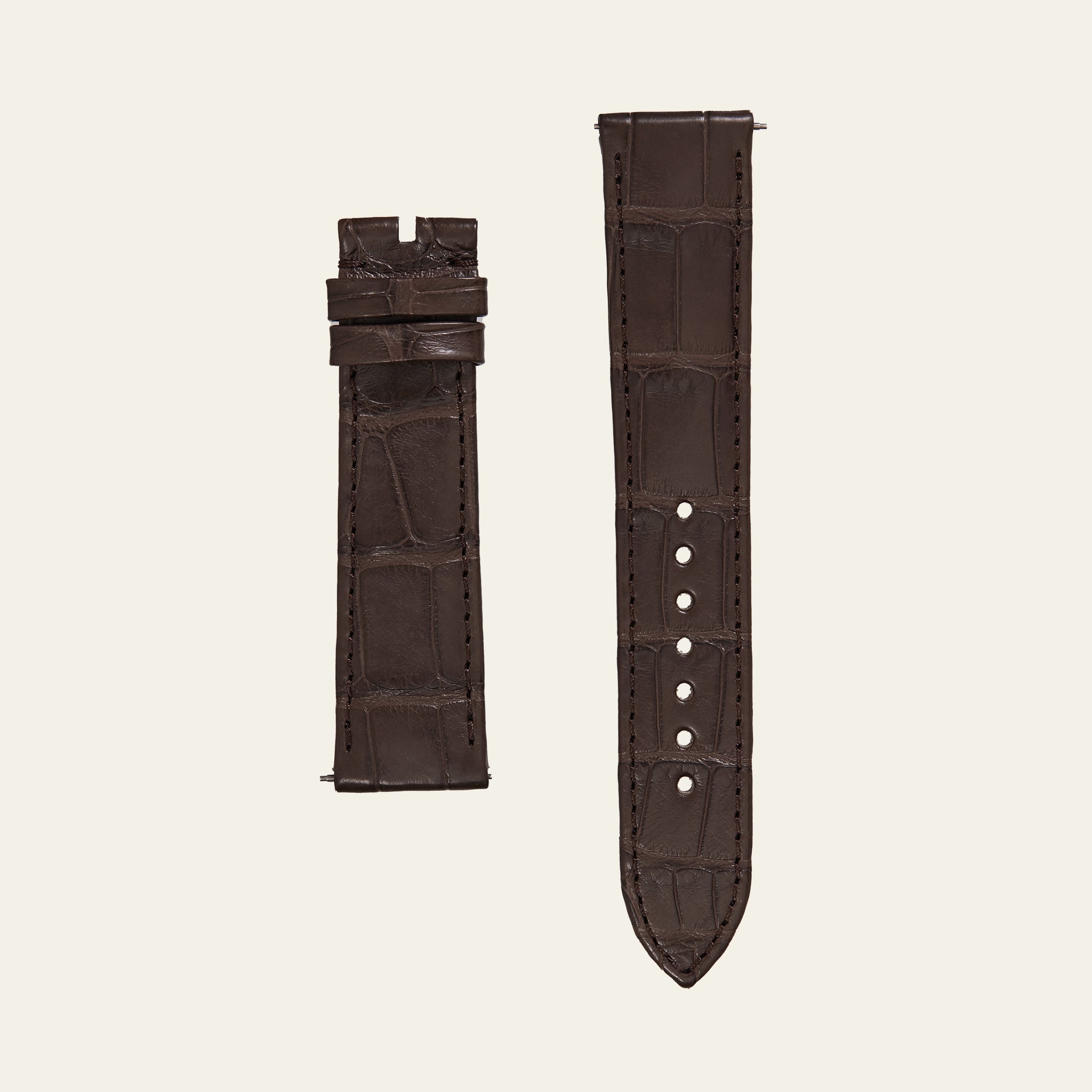Brown Matte Alligator Strap - M
