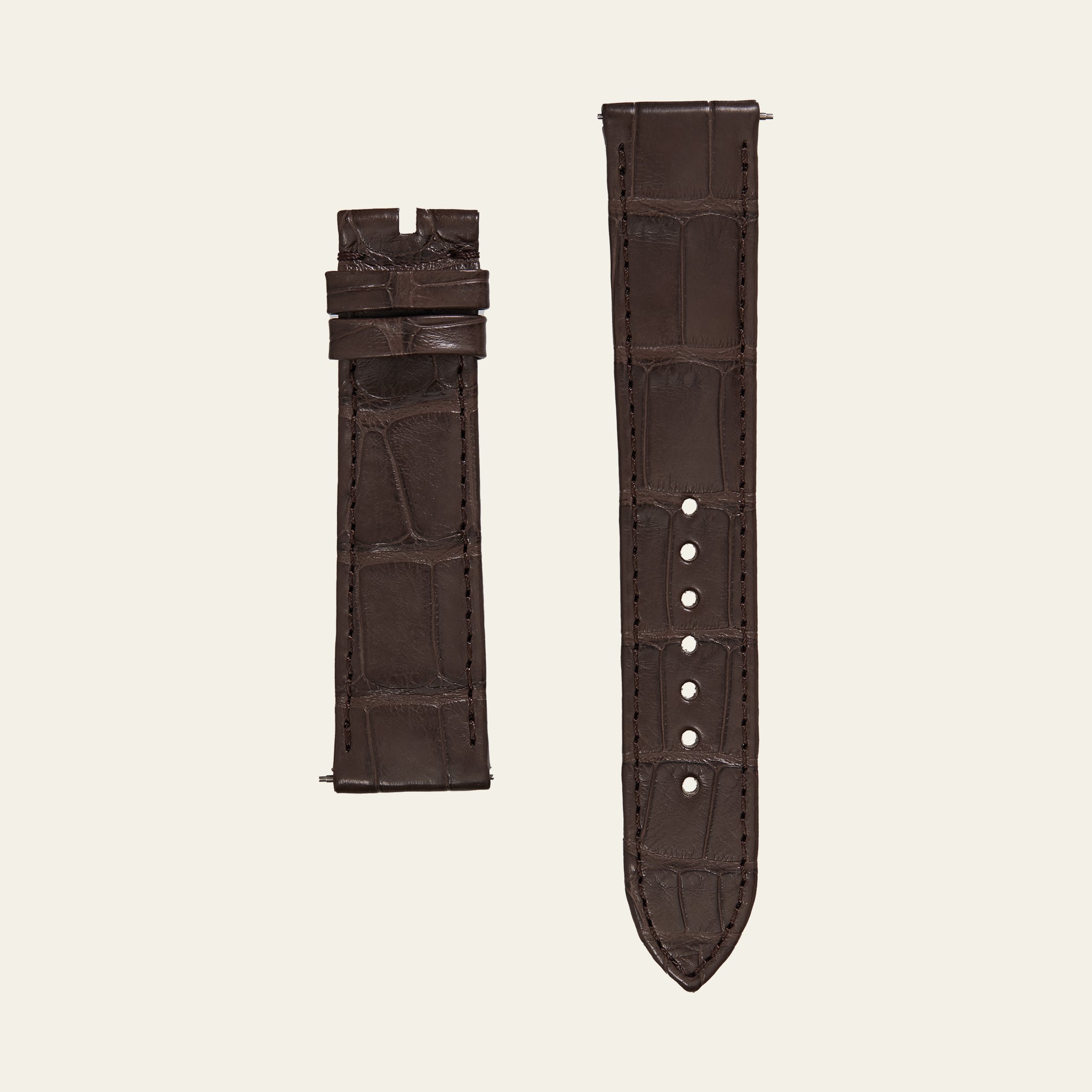 Brown Matte Alligator Strap - L