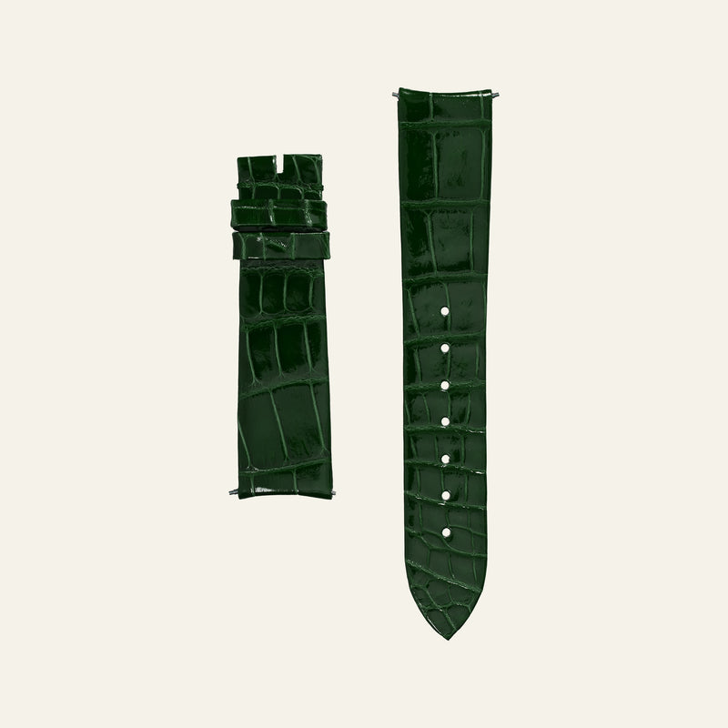Green Shiny Alligator Strap