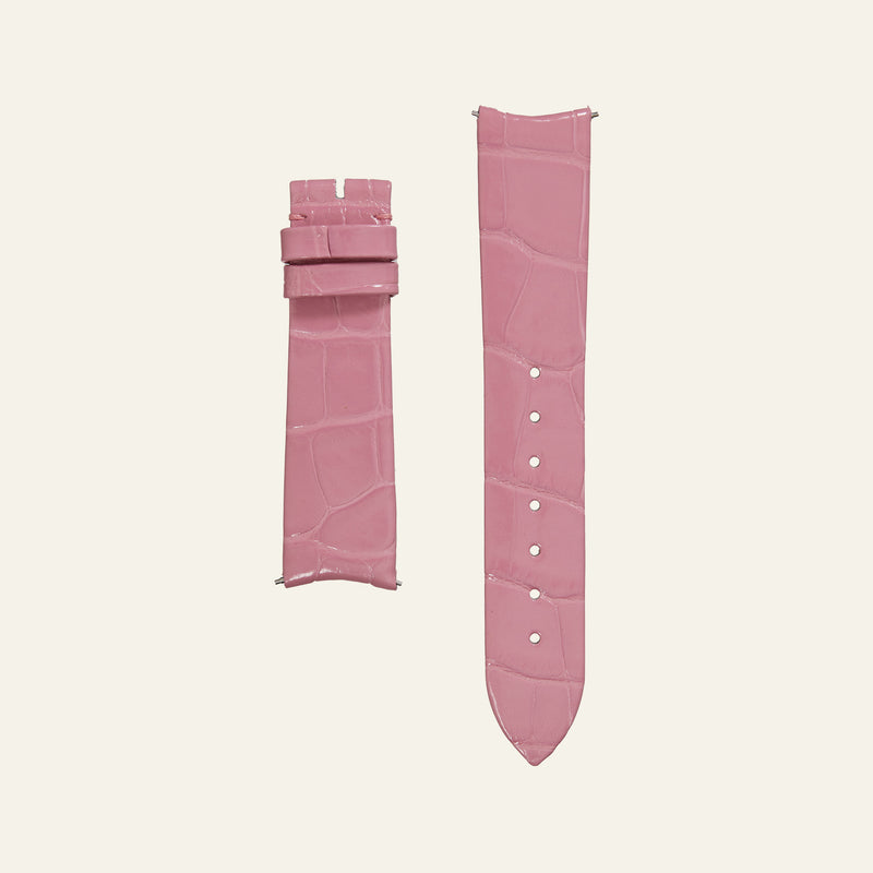 Pink Shiny Alligator Strap - M