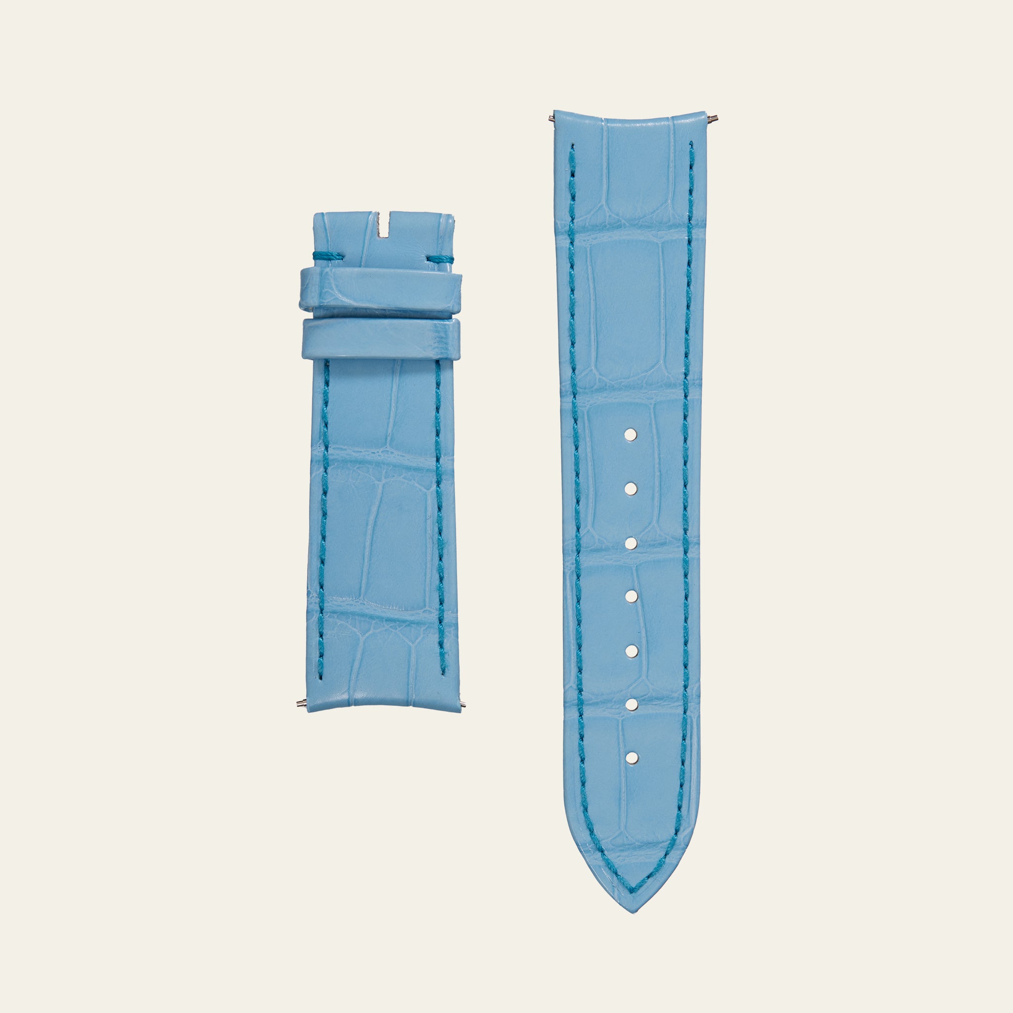 Baby Blue Matte Alligator Strap - M